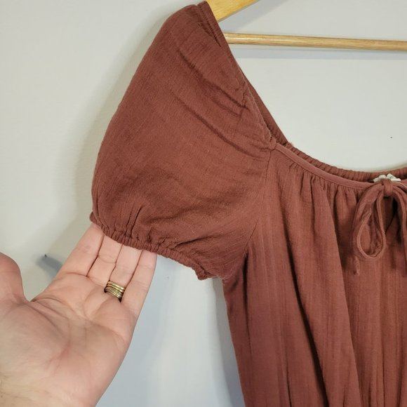 NWT Aerie Puff Sleeve Peasant Top Romper Size XS - Picture 7 of 11